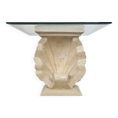 Magnussen Ponte shell-shaped console or table base with original glass top