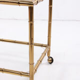 Bar trolley made of metal with bamboo motif with removable tray, 1970s
