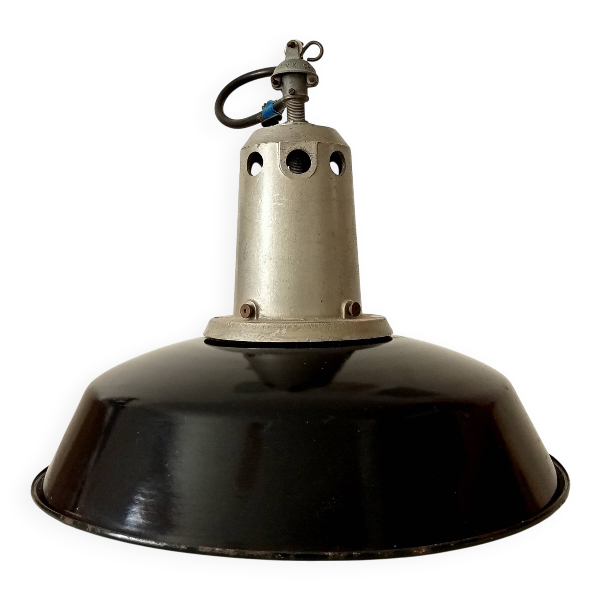 Vintage enamel industrial suspension Reflecto