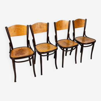 Ensemble de 4 chaises de salle à manger vintage Thonet, 1930