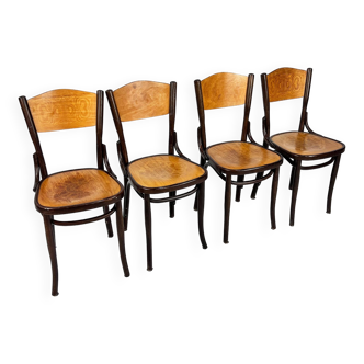 Set of 4 Vintage Thonet Dining Chairs, 1930s