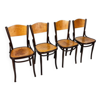 Ensemble de 4 chaises de salle à manger vintage Thonet, 1930