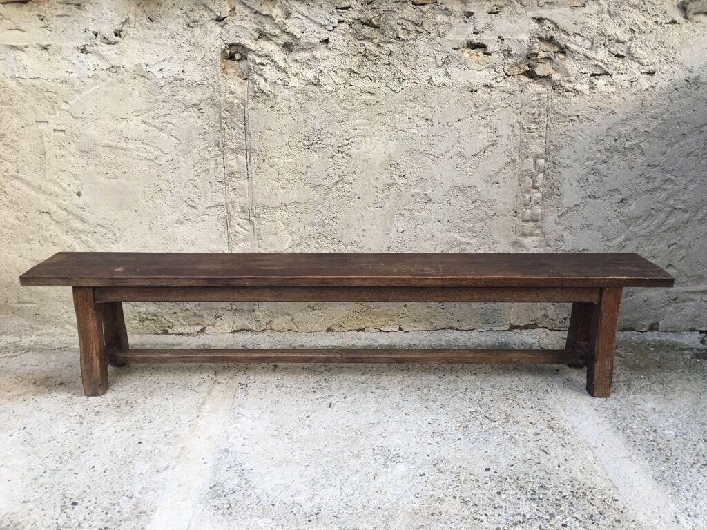 Pair of solid oak monastery benches