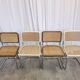 Set of 4 vintage cesca dining chairs / 2 brown 2 white / cane seat mid-century