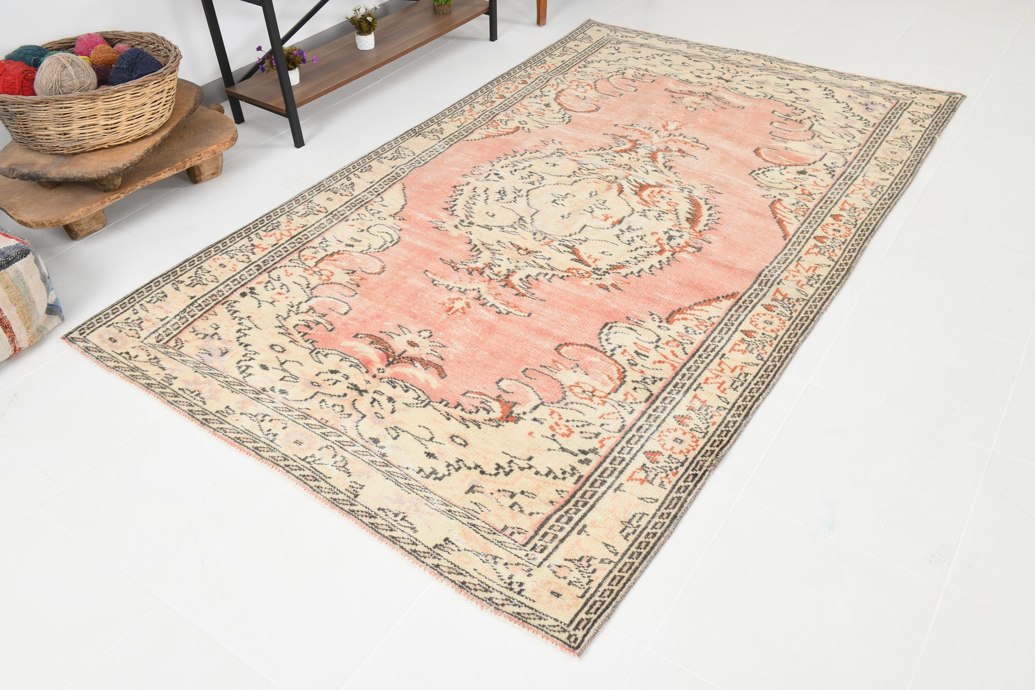 5x9 Madallion Pastel Vintage Rug, 263x160Cm