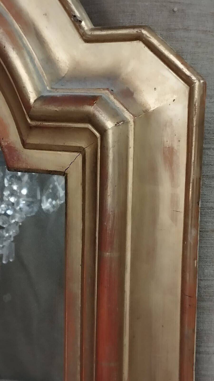 Grand miroir italien à la feuille d'or du 19ème siècle