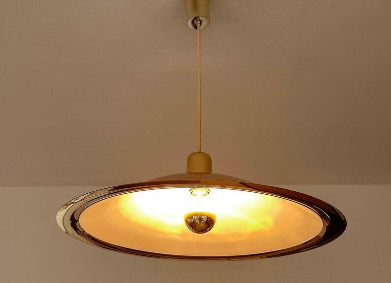 Large Danish Brass Pendant Light