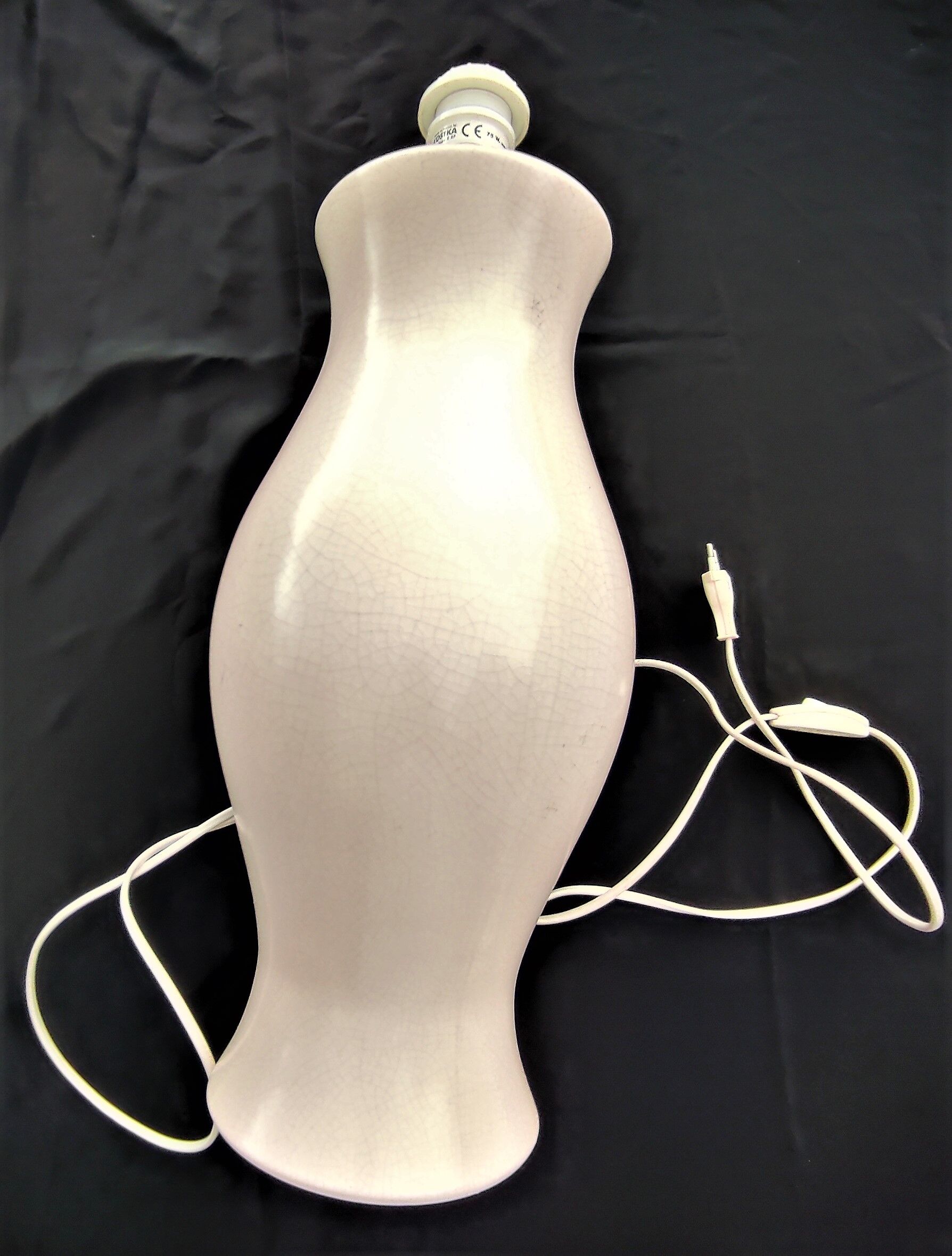 Vintage Kostka table lamp in cracked ceramic without lampshade, France 1960-1970