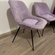Pair of furry armchairs