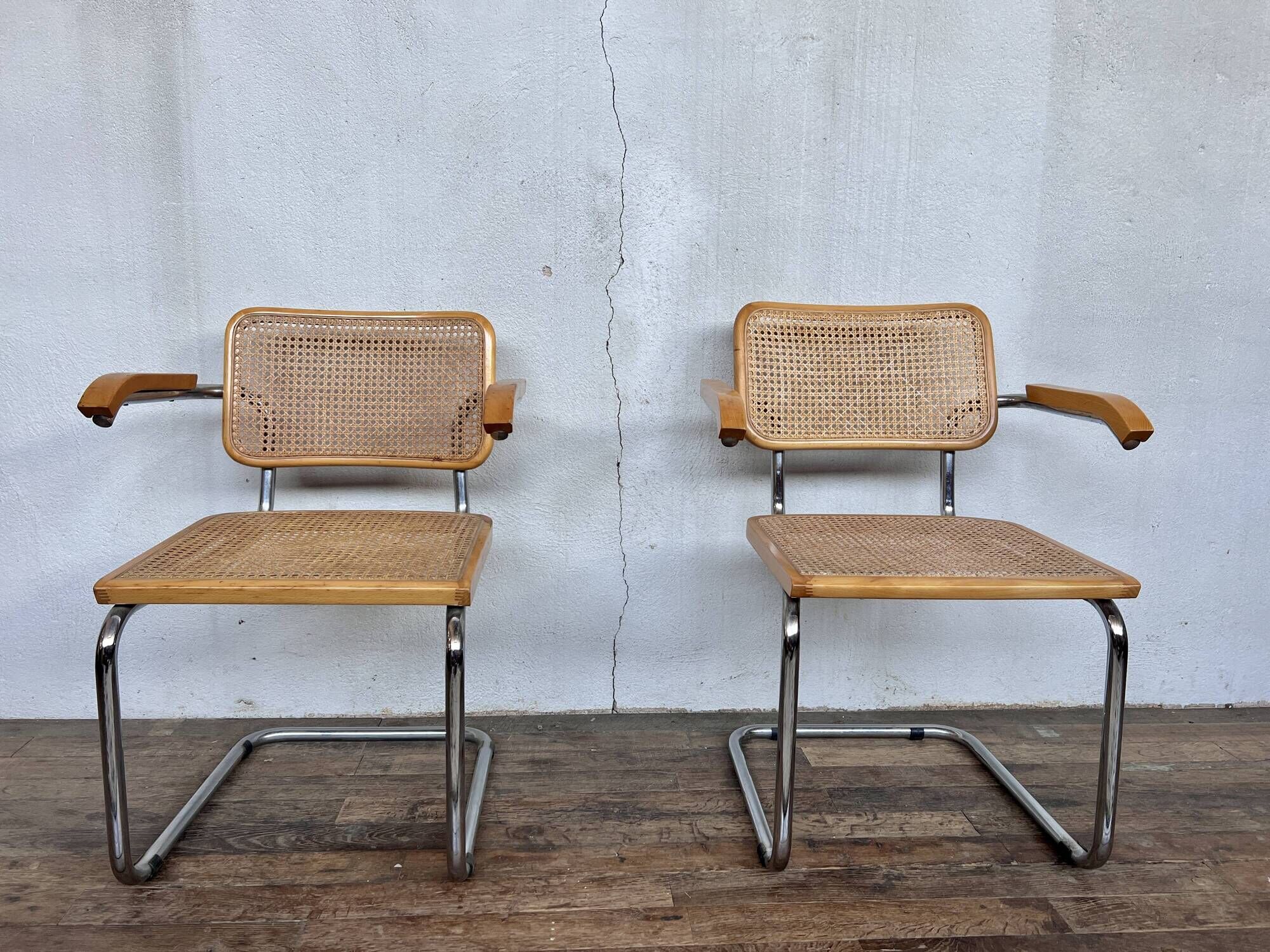Pair of armchairs Marcel Breuer b32 S64 cessa made in italy vintage