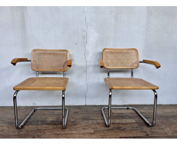 Paire de fauteuils Marcel Breuer b32 S64 cessa made in italy vintage