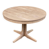 Table à manger scandinave Baumann ronde extensible décapée en teck 1960