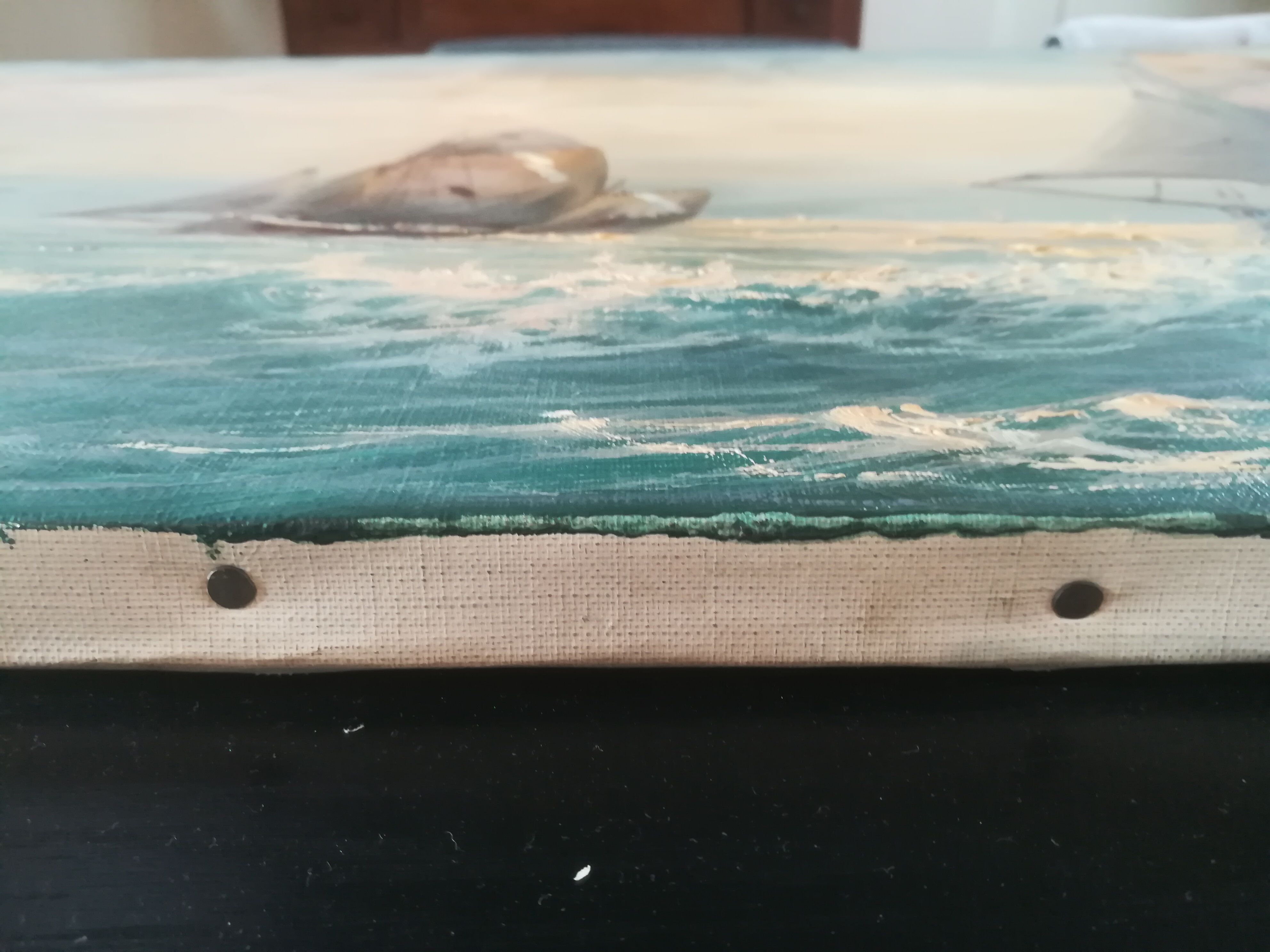 Huile sur toile marine signé Le Tallec