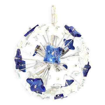 Chandelier en verre martelé, années 1970