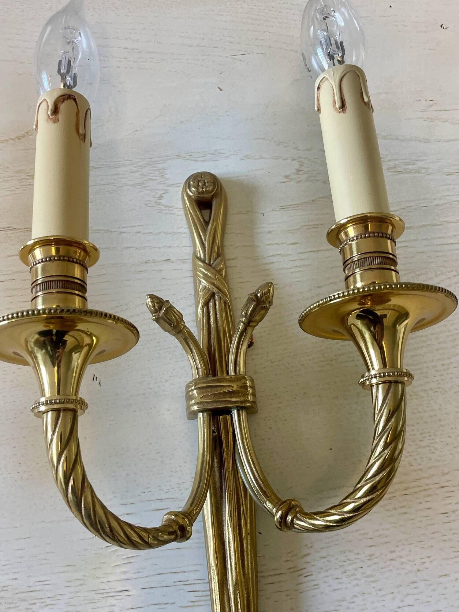 Pair of wall sconces Lucien Gau Paris model 16642