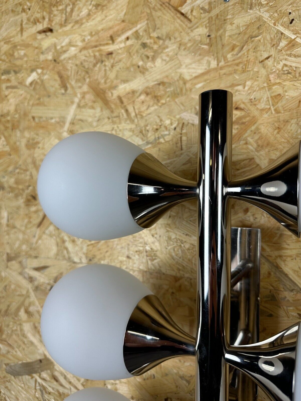 2x 60s 70s 6-bulb Sputnik wall lights by Kaiser Leuchten opal glass