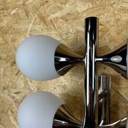 2x 60s 70s 6-bulb Sputnik wall lights by Kaiser Leuchten opal glass