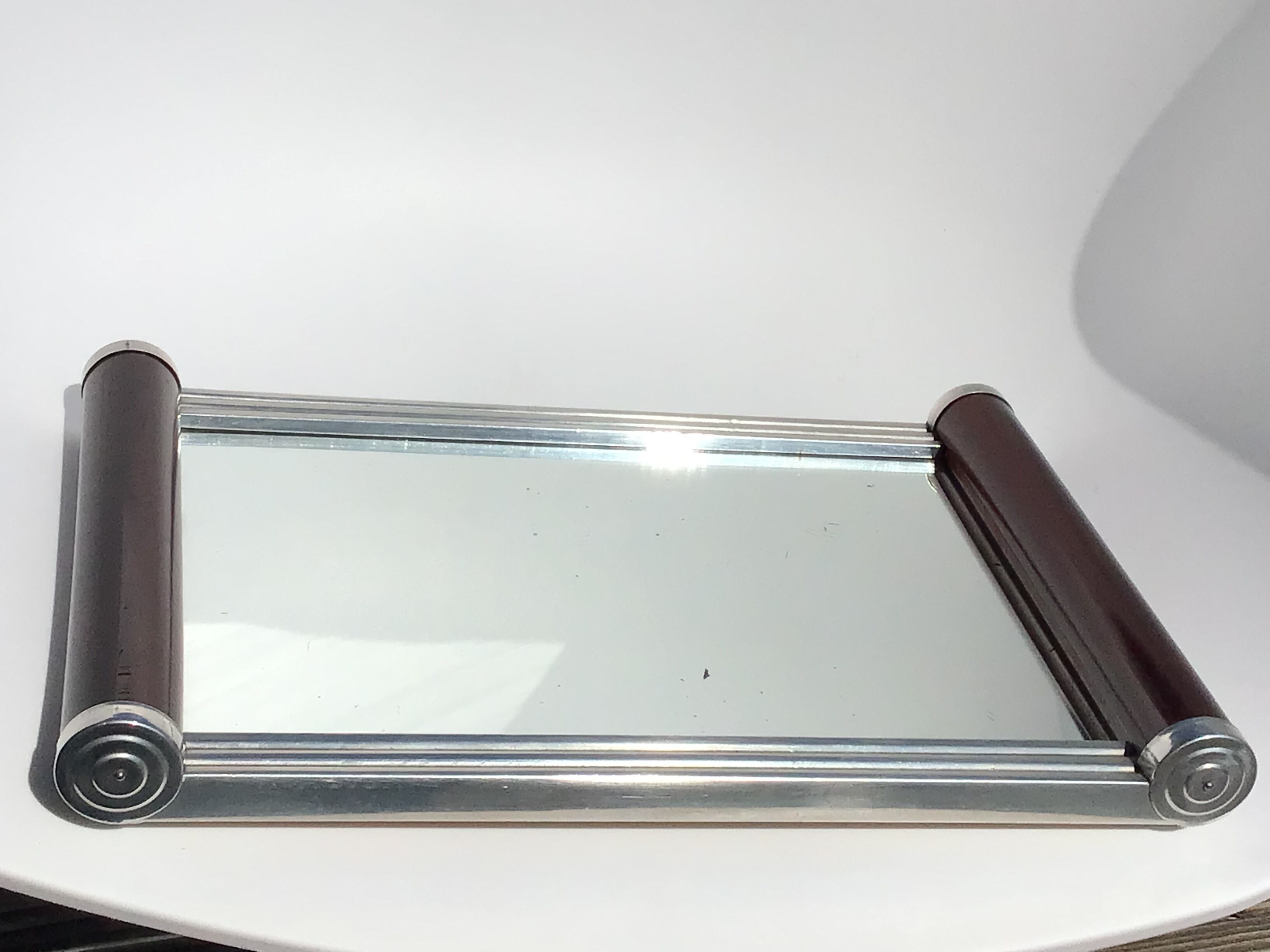 Art deco mirror tray rollers