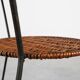 Mid-Century Woven Rattan, Wicker and Iron 2-Tier Round Coffee Table, Italy