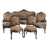 Louis XV style living room in walnut – 1920