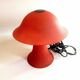 Vintage mushroom lamp red glass frosted effect