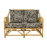 Vintage rattan sofa 2 places year 60