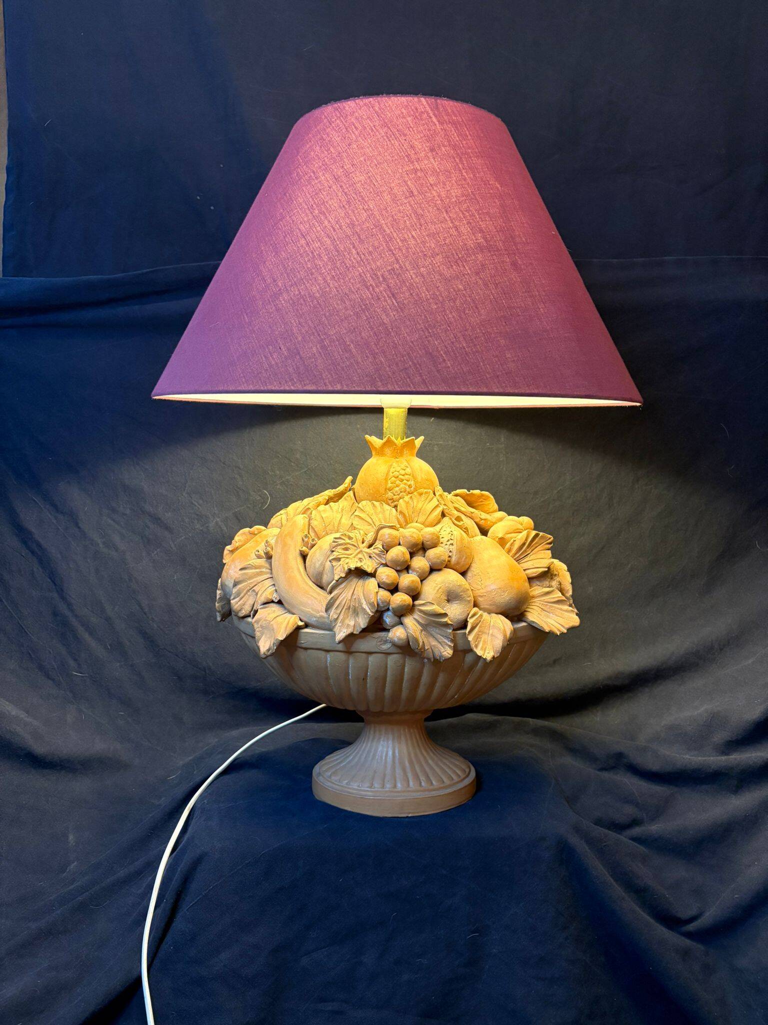 Clay fruit bowl lamp