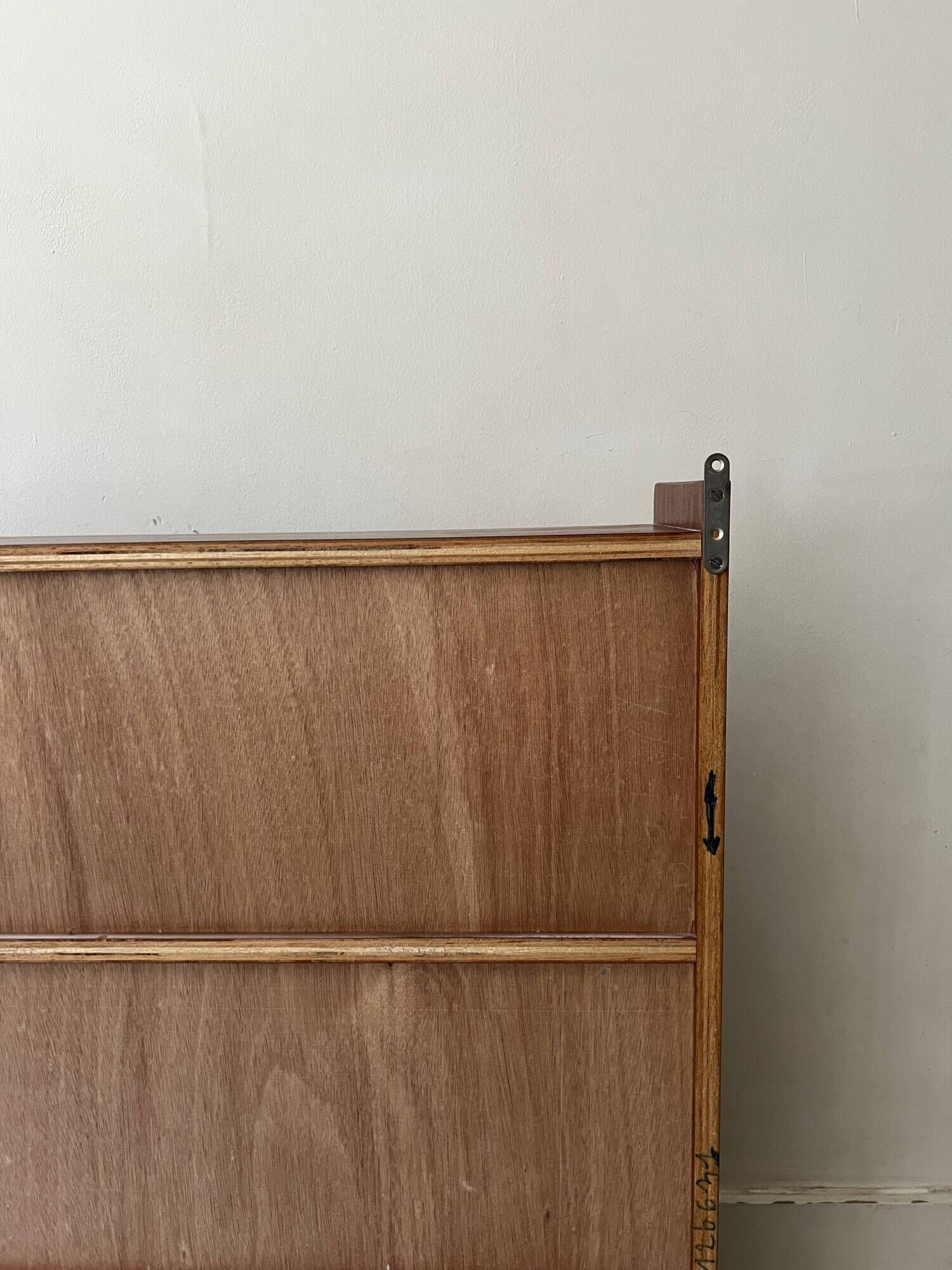 Large closed bookcase in wood and glass, Oscar Furniture design, 1950s