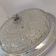 Ceiling round vintage cut glass and chrome metal
