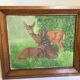 Animal painting deer doe oil on panel