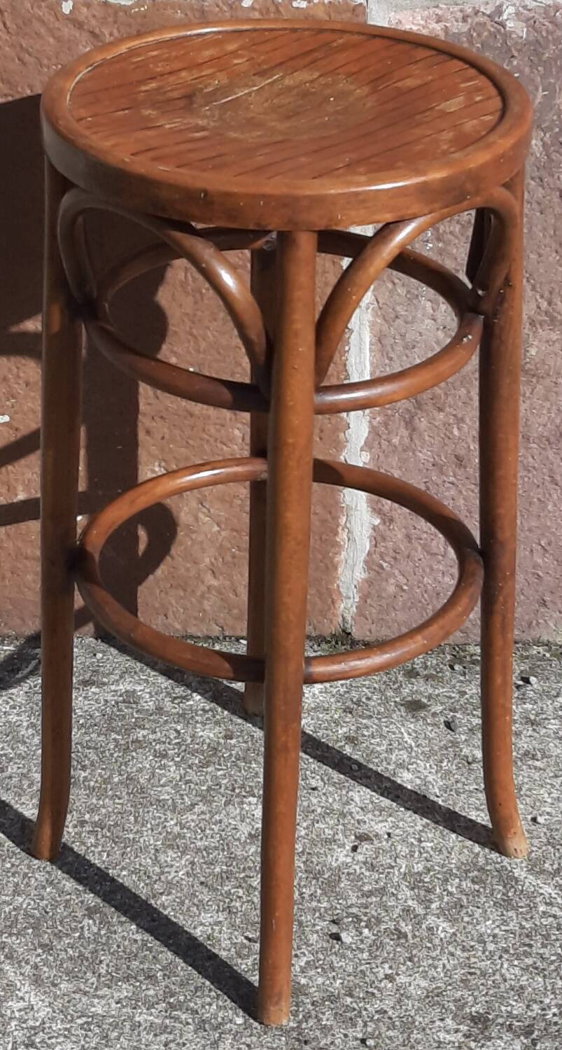 Tabouret de bar en bois courbé (style Thonet)