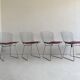 Lot de 4 chaises chromées par Bertoia pour Knoll, vers 1960