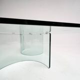 Table basse italienne moderne en verre, années 1970