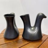 Pair of pitchers vases "Cocottes" ceramic Josephine Baker