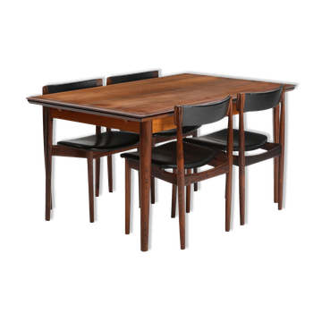 Danish Palisander Dining Set by Henry Rosengren Hansen