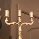Small three-armed candlestick in pewter.