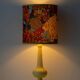 Table lamp in yellow Spanish ceramic, 1960s, new retro Liberty London shade.