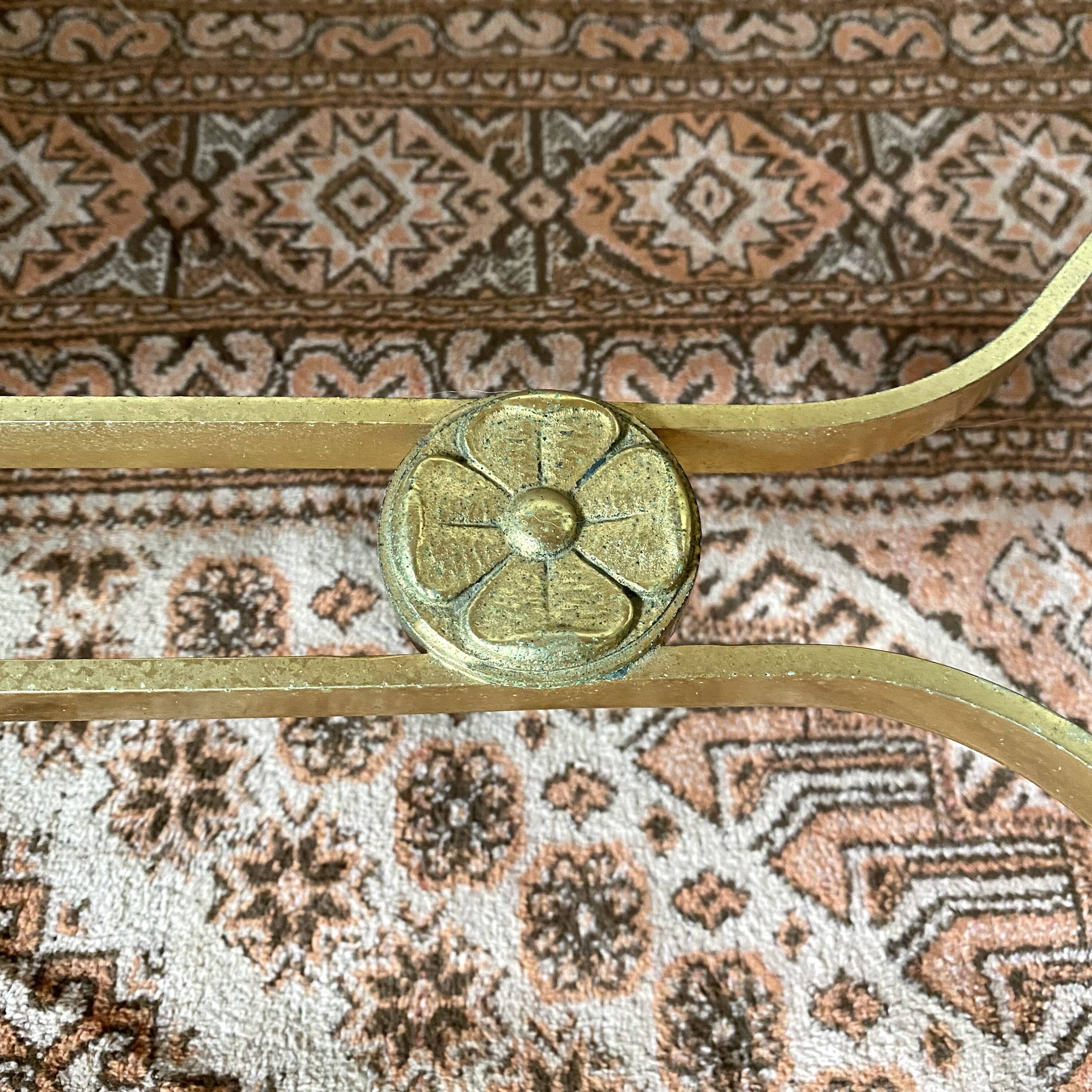 Vintage coffee table in marble and gold-tone metal