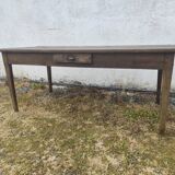 Table de ferme en chêne massif merisier