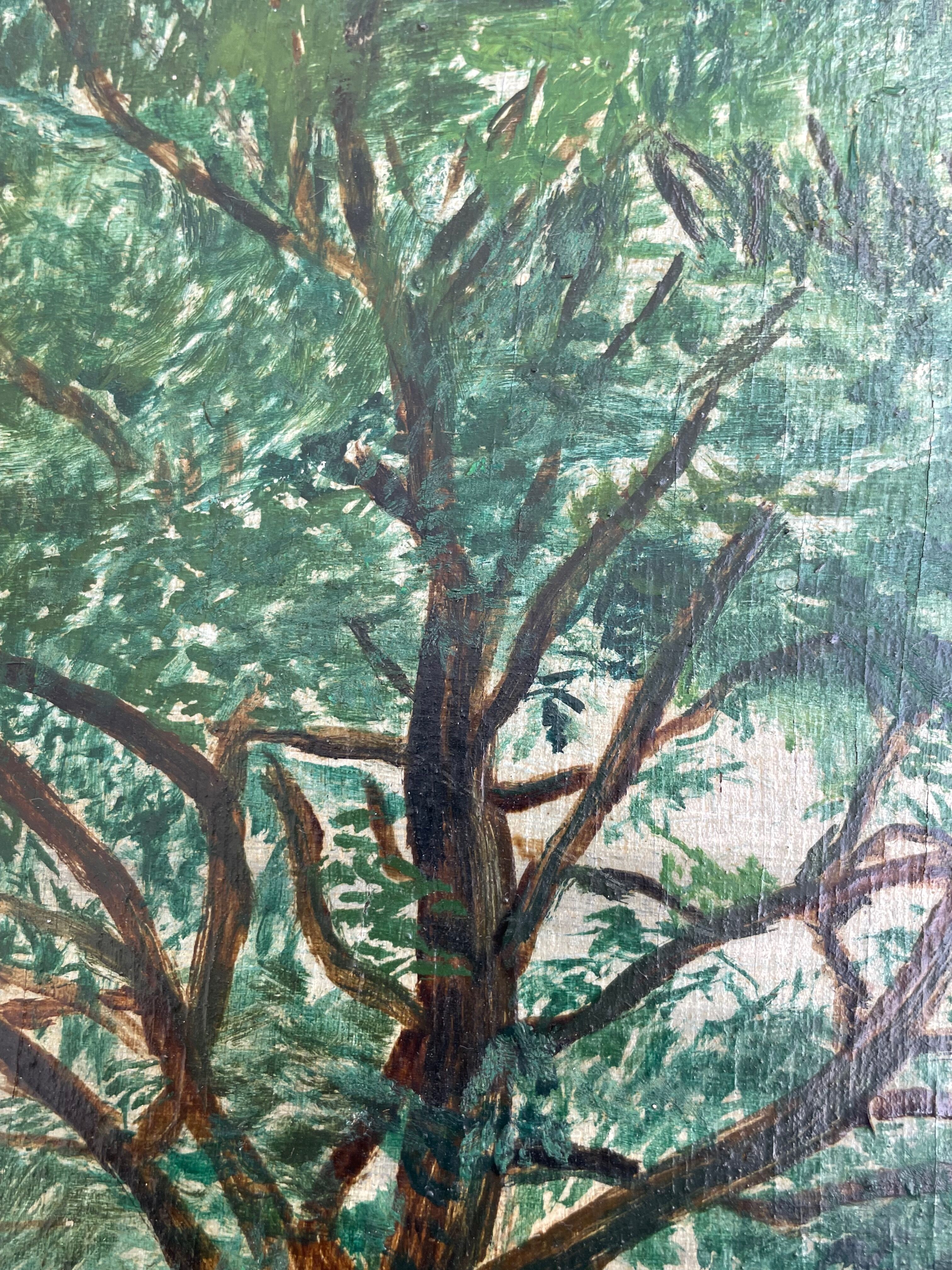 Painting old painting 1946 Lamy Vacances Haute Garonne