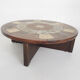 Tue Poulsen pour Haslev Møbelsnedkeri, table basse en pierre et chêne, Danemark années 1960