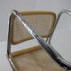 Set of six chrome plated and wood italian dining chairs by Breuer, 1970s