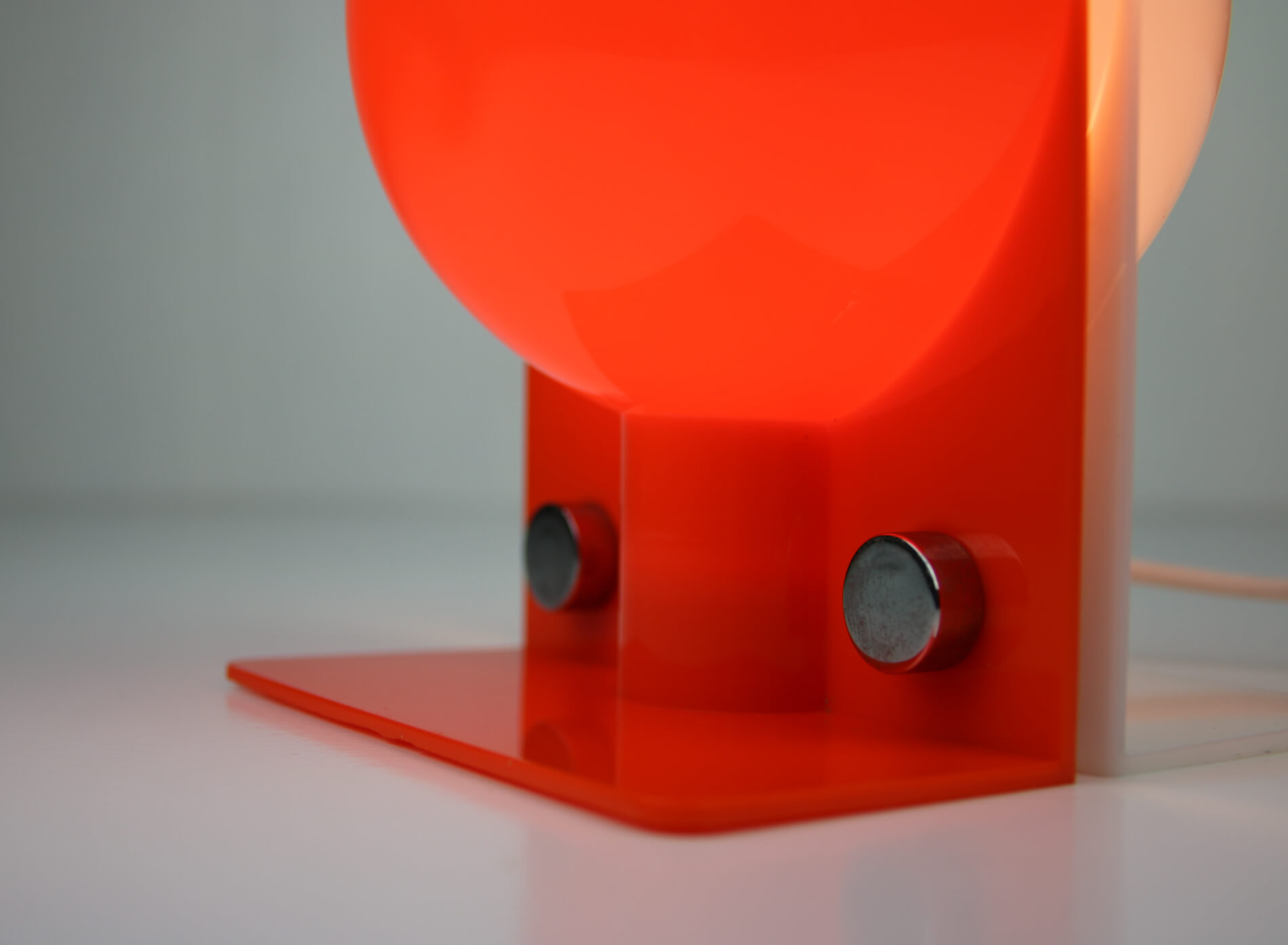 Space Age orange table lamp from Sergio Brazzoli for Guzzini, 1970s