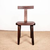 Set of 4 Scandinavian chairs in solid Elm, model T in the style of Olavi Hannin.