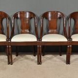Set of 4 Gondola Chairs in Mahogany, Restoration period – Part 1, 19th century