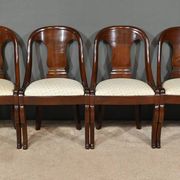 Set of 4 Gondola Chairs in Mahogany, Restoration period – Part 1, 19th century