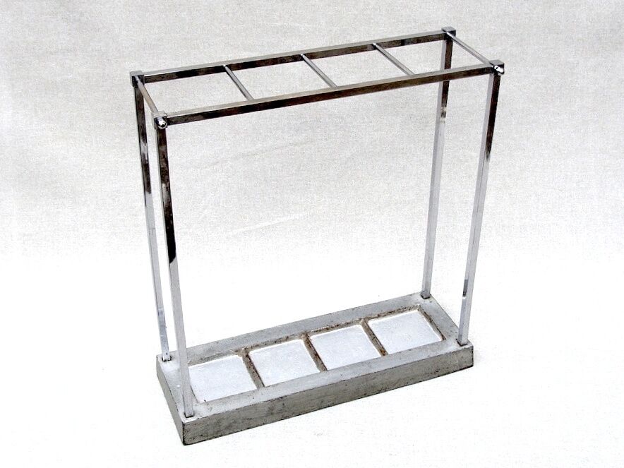 Art Deco umbrella holder in chromed metal