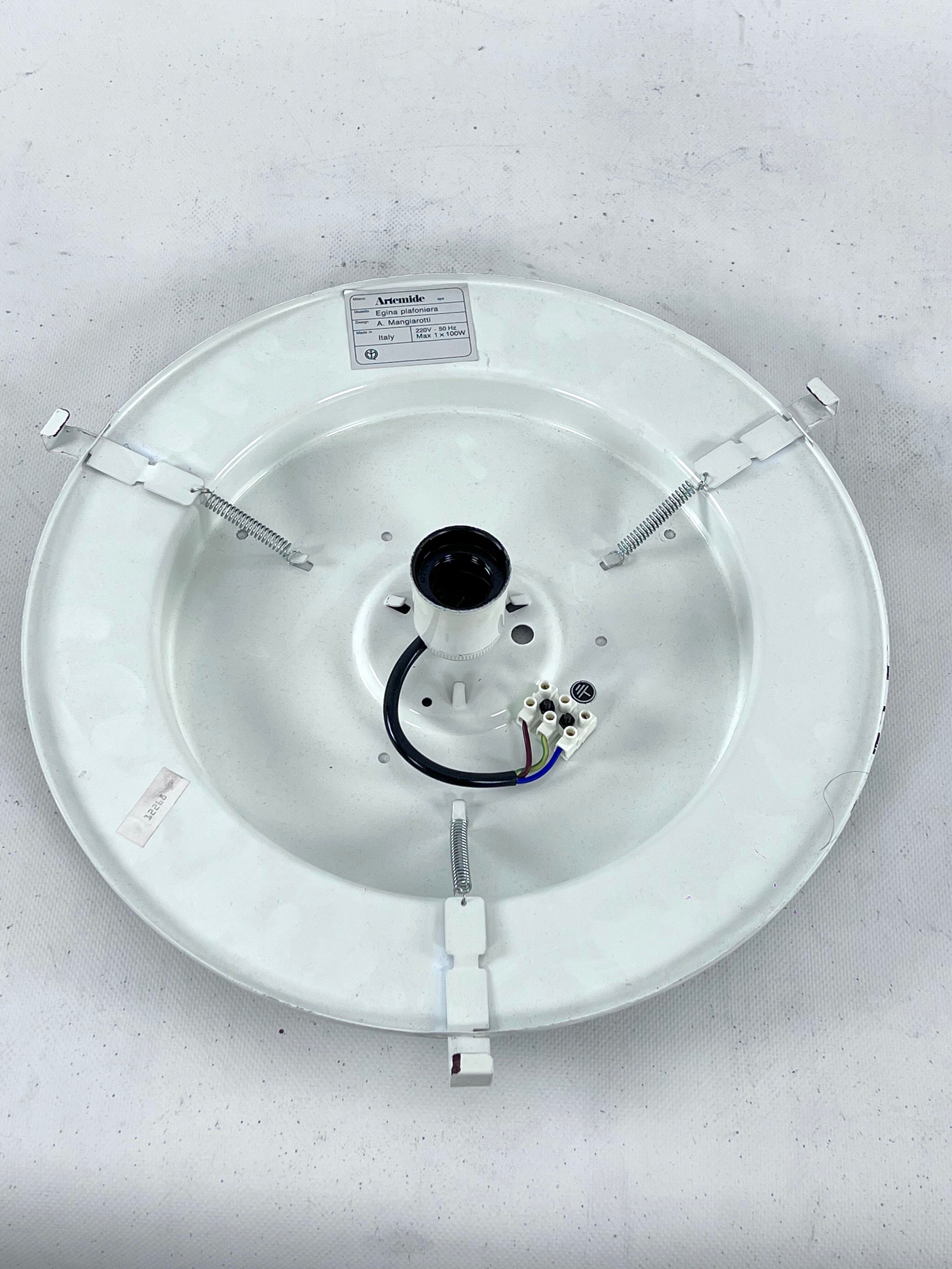 Vintage Large Egina 38 ceiling lamp by Angelo Mangiarotti for Artemide. Italy 1970s