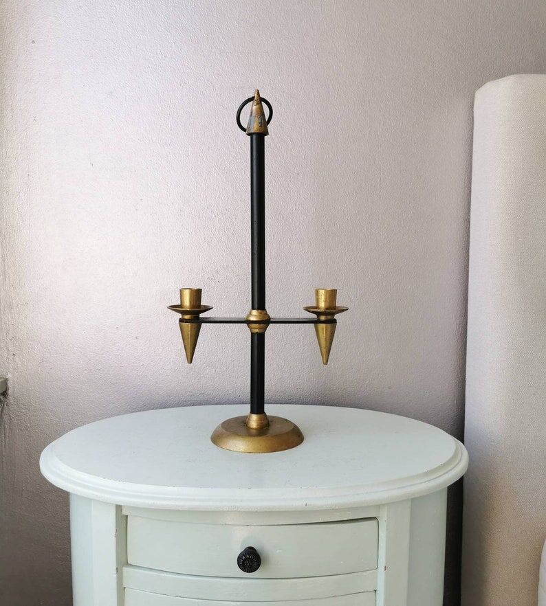 Brass chandelier, 70s