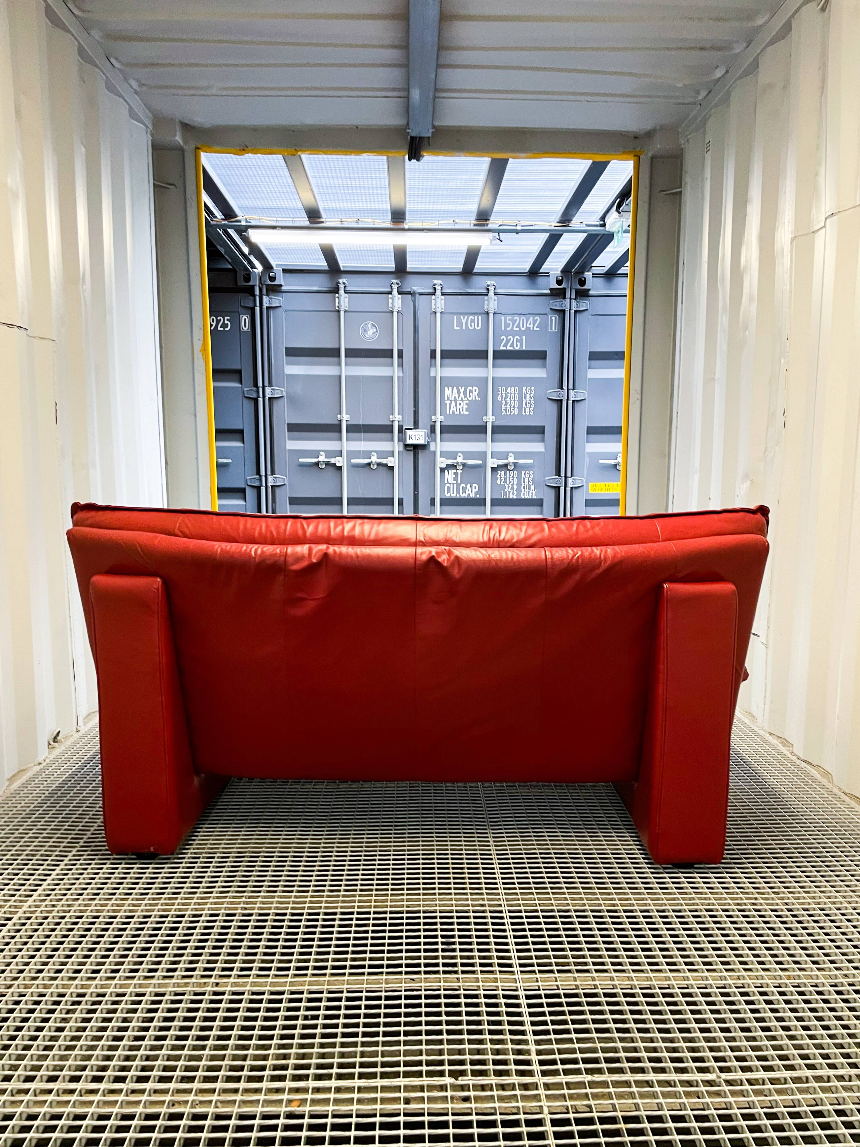 Nicoletti Salotti - 2-seater red leather sofa